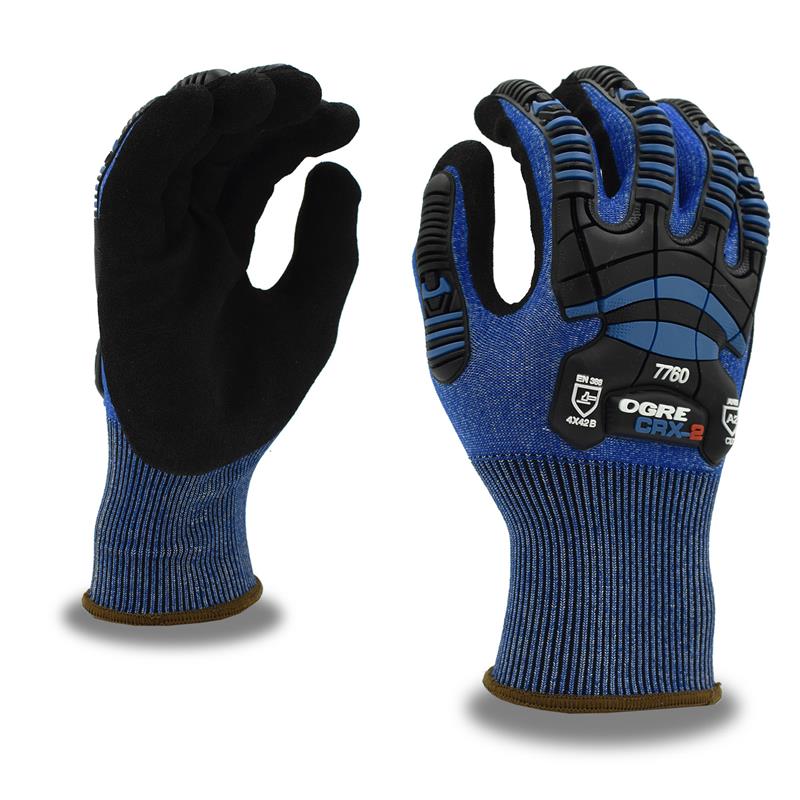OGRE CRX-2 SANDY NITRILE PALM COAT - Dorsal Impact Gloves